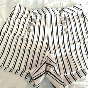Striped Button-Front Women's Shorts